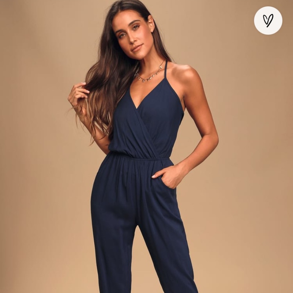 Lulus Learning to Fly Navy Blue Romper 💙